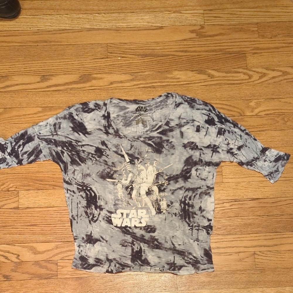 Rock & Republic Tie-Dye Star Wars Tee - Black & Gray